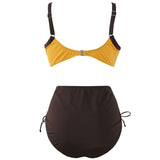 Two-piece high-waisted bikini set ruched swimsuit